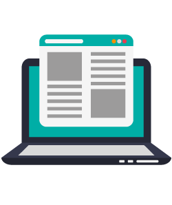 Graphic of laptop with page to represent the Acctivate blog